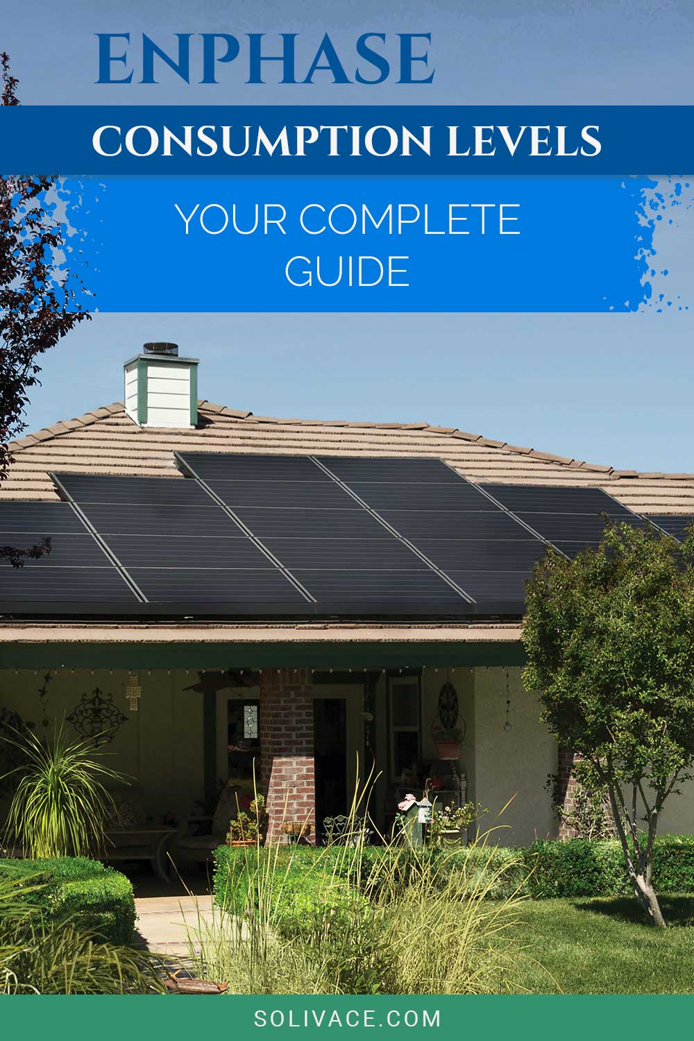 Solar panels on the roof of a house - Enphase Consumption Levels