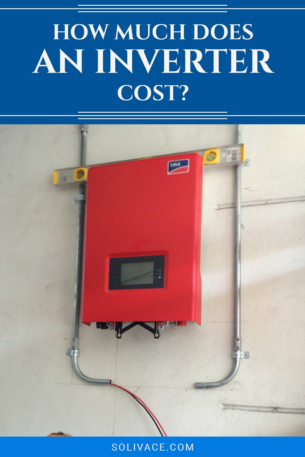 A red inverter on a wall - How Much Does An Inverter Cost?